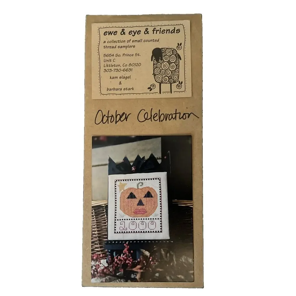 Ewe & Eye & Friends October Pumpkin Sampler Counted Cross Stitch Pattern
